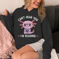 Kawaii Axolotl Can't Hear You I'm Reading Book Lover Unisex Hoodie