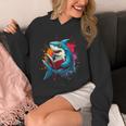 Kawaii Shark Reads Book Reading Library Book Bookworm Unisex Hoodie
