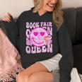Library Book Fair Queen Vibe Groovy Tie Dye School Reading Unisex Hoodie