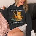 Life Is Better With Cats And Books Cute Cat Lover Unisex Hoodie Life Is Better With Cats And Books Cute Cat Lover Unisex Hoodie
