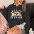 Take a Look It's In a Book Reading Vintage Retro Rainbow Unisex Hoodie