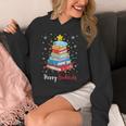 Merry Bookmas Book Christmas Tree Lights Xmas Men Women Kids Unisex Hoodie