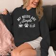 My Needs Are Simple Cat Dog Reading Book Coffee Unisex Hoodie My Needs Are Simple Cat Dog Reading Book Coffee Unisex Hoodie
