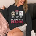 Nothing Beats Reading Rock Paper Scissors Book Lover Library Unisex Hoodie