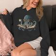 Octopus Reading Book Coffee Book Lover Bookworm Nerd Unisex Hoodie