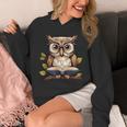 Owl Reading A Book Perched On A Branch Bookworm Unisex Hoodie Owl Reading A Book Perched On A Branch Bookworm Unisex Hoodie