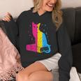 Pansexual Pride Celestial Cat Sitting Book LGBTQ Pan Colors Men Women Unisex Hoodie