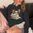 Papillon Books Reading Dog Breed Graphic For Men Women Kids Unisex Hoodie