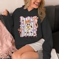 Preppy Coquette Bow Ghost Reading Books Halloween Book Unisex Hoodie