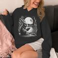 Rabbit Reading Book Full Moon Lake Scenery Unisex Hoodie