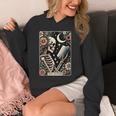 The Reader Tarot Card Skeleton Reading Book Bookworm Bookish Unisex Hoodie