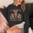 Reading Book Lover Racoon Always Freakin Busy Reading Trash Unisex Hoodie