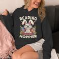 Reading Makes You Hoppier Bunny Book Fans Toddler Kid Unisex Hoodie Reading Makes You Hoppier Bunny Book Fans Toddler Kid Unisex Hoodie