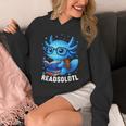 Readsolotl Blue Kawaii Axolotl Book Lover Reading Unisex Hoodie