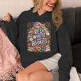 Retro Floral Red & Booked Library Reading 4th Of July Unisex Hoodie Retro Floral Red & Booked Library Reading 4th Of July Unisex Hoodie