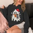 Retro Ghost Reading Book With Cat Bookish Club Christmas Men Women Kids Unisex Hoodie