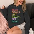 Retro Read Books Lift Heavy Pet Dogs Gym Book Lover Unisex Hoodie