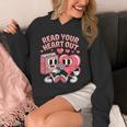 Retro Read Your Heart Out Valentine's Day Teacher Book Lover Unisex Hoodie