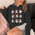 Santa Ghost Reading Books Christmas Library Teacher Unisex Hoodie Santa Ghost Reading Books Christmas Library Teacher Unisex Hoodie