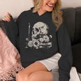 Skull Books Flowers Goth Reader Grunge Dark Alt Aesthetic Unisex Hoodie Skull Books Flowers Goth Reader Grunge Dark Alt Aesthetic Unisex Hoodie