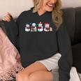 Snowman Reading Books Teacher Librarian Bookworm Christmas Unisex Hoodie