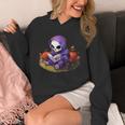 Spooky Grim Reaper Reading A Book Cute Creepy Halloween Unisex Hoodie Spooky Grim Reaper Reading A Book Cute Creepy Halloween Unisex Hoodie