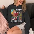 Stay Curious Monkey Reading Book Lover Bookworm Unisex Hoodie