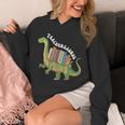 Teachersaurus Dinosaur Teachers Dino Reading Book Librarian Unisex Hoodie