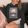 Totally Weird Tees Cat Library Book Reading Literary Unisex Hoodie