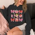 Valentine Cupid Coquette Pink Bow Apple Books Teacher Unisex Hoodie Valentine Cupid Coquette Pink Bow Apple Books Teacher Unisex Hoodie