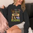 Wild About Reading Reading Books And Bookworm Library Day Unisex Hoodie