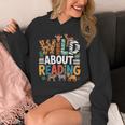 Wild About Reading Zoo Animals Books Reader Lover Unisex Hoodie