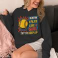 Women's Girls Softball Play Like A Girl Comic Book Pop Art Unisex Hoodie Women's Girls Softball Play Like A Girl Comic Book Pop Art Unisex Hoodie