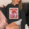 Women's Read Your Heart Out Groovy Bookish Valentine Day Women Girls Unisex Hoodie
