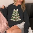 Xmas Tree Books Merry Christmas Coquette Bow Teacher Holiday Unisex Hoodie