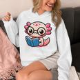 Adorable Book Lover Axolotl With Reading Glasses Cute Unisex Hoodie