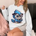 Adorable Book Lover Blue Jay With Reading Glasses Cute Raglan Baseball Tee Unisex Hoodie