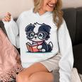 Adorable Book Lover Border Collie With Reading Glasses Cute Raglan Baseball Tee Unisex Hoodie