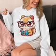 Adorable Book Lover Chipmunk With Reading Glasses Cute Premium Unisex Hoodie