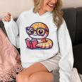 Adorable Book Lover Rattlesnake With Reading Glasses Cute Unisex Hoodie