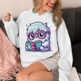 Adorable Book Lover Yeti With Reading Glasses Cute Unisex Hoodie Adorable Book Lover Yeti With Reading Glasses Cute Unisex Hoodie