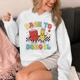 Back To School Checkered Book Pencil Groovy Teacher Student Unisex Hoodie