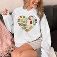 Book Lover Librarian Books Heart Valentine Unisex Hoodie