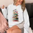 Book Stack With Flowers Reading Lover Bookish Unisex Hoodie