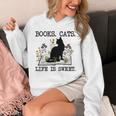 Books Cats Life Is Sweet Cat Book Lover Men Women Teen Unisex Hoodie