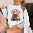 Books Fireworks 4th Of July Bookworm Patriotic Reader Unisex Hoodie