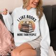I Like Books More Than People Glasses Unisex Hoodie