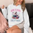 Born To Read Forced To Work Reading Skeleton Bookish Book Unisex Hoodie Born To Read Forced To Work Reading Skeleton Bookish Book Unisex Hoodie