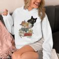Cat And Books Flowers Reading Club Cat Lover Bookworm Unisex Hoodie Cat And Books Flowers Reading Club Cat Lover Bookworm Unisex Hoodie