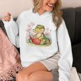 Crocodile Reading Book Watercolor Flowers Kids Unisex Hoodie Crocodile Reading Book Watercolor Flowers Kids Unisex Hoodie